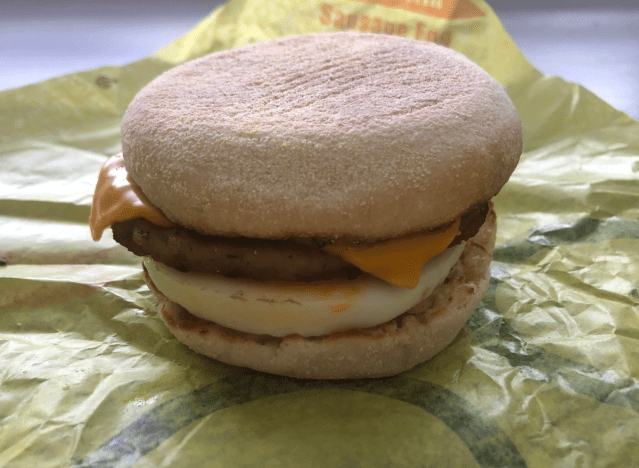 a mcmuffin from mcdonalds on a wrapper 