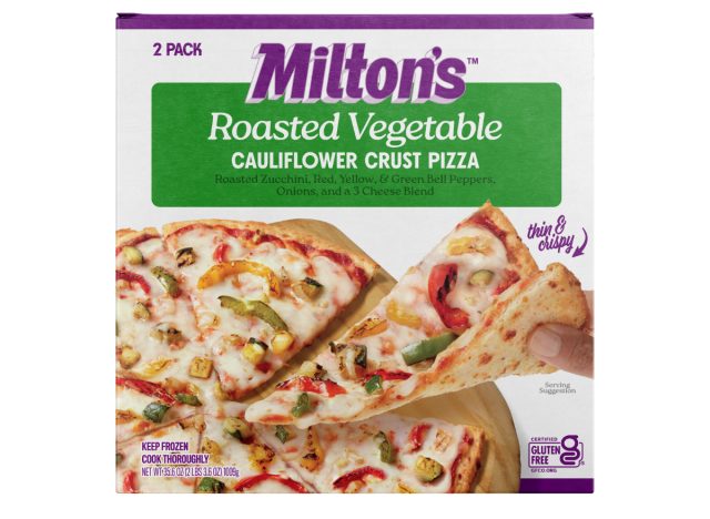 milton's roasted vegetable cauliflower crust pizza