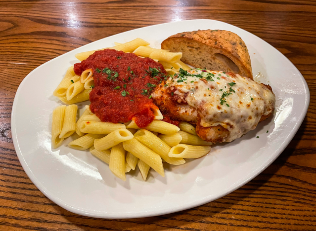 chicken parm dinner from ninety-nine