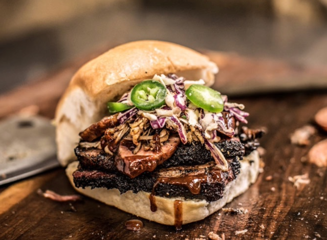 a brisket sandwich from pecan lodge