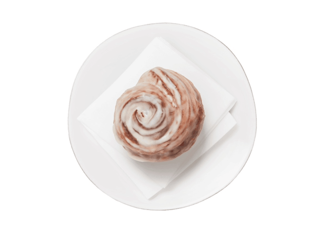 a philz cinnamon roll on a plate