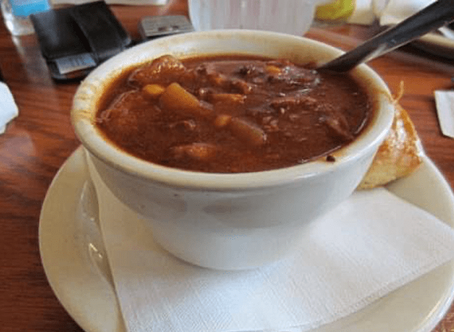 red hot and blue beef stew in a bowl