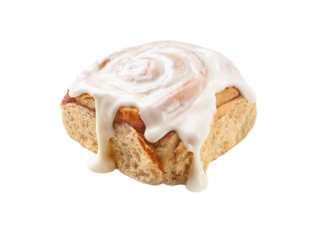 scooter's cinnamon roll on a white background