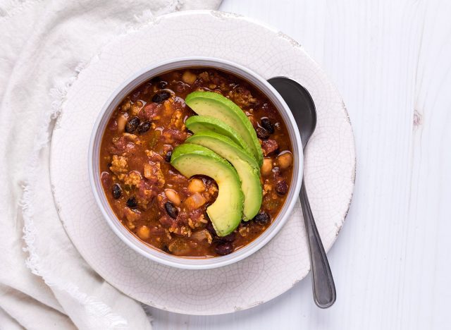 Chili made with ground turkey 