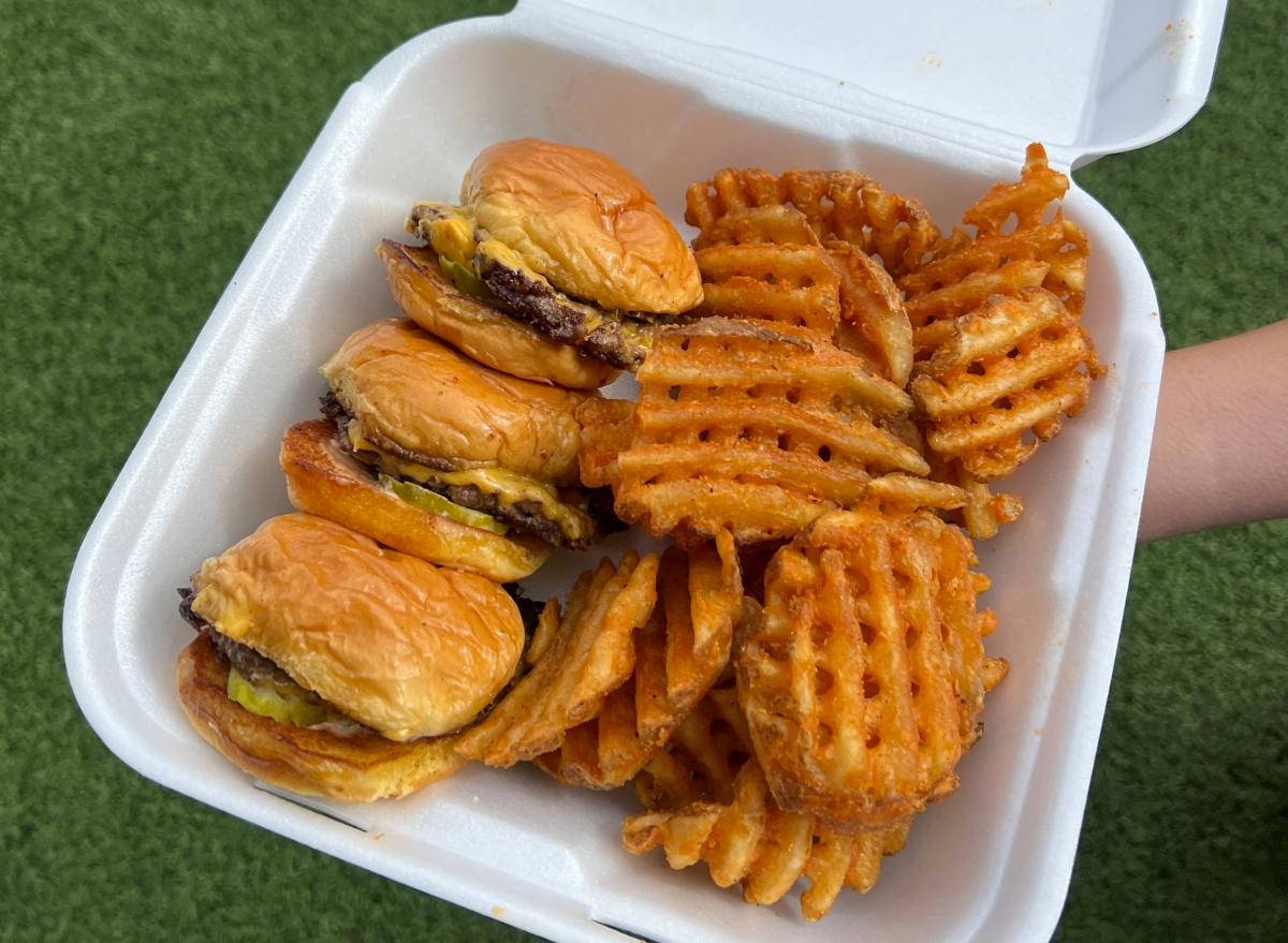 smalls sliders burgers and waffle fries