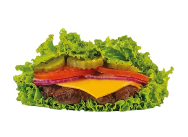 smashburger with a lettuce bun