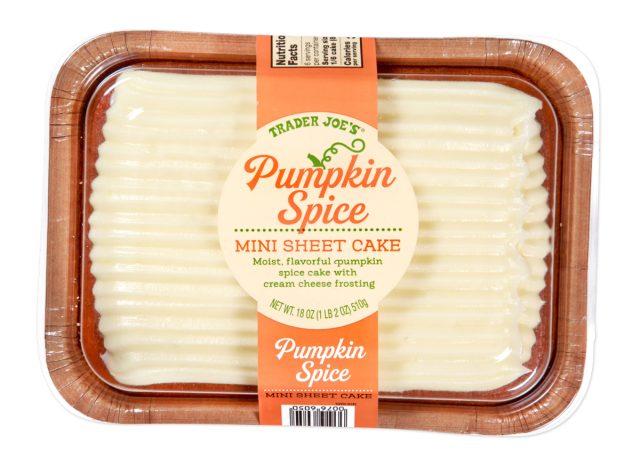 trader joe's pumpkin spice mini sheet cake