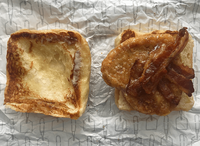 wendy's open faced croissant breakfast sandwich 