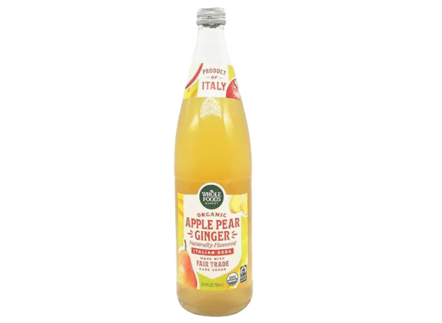 a bottle of apple pear ginger soda