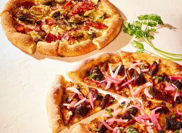 California Pizza Kitchen Burnt Ends BBQ Pizza, Bacon & Brussels Pizza