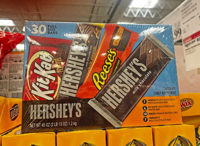 A 30-pack of Hershey-brand chocolate bars from Costco