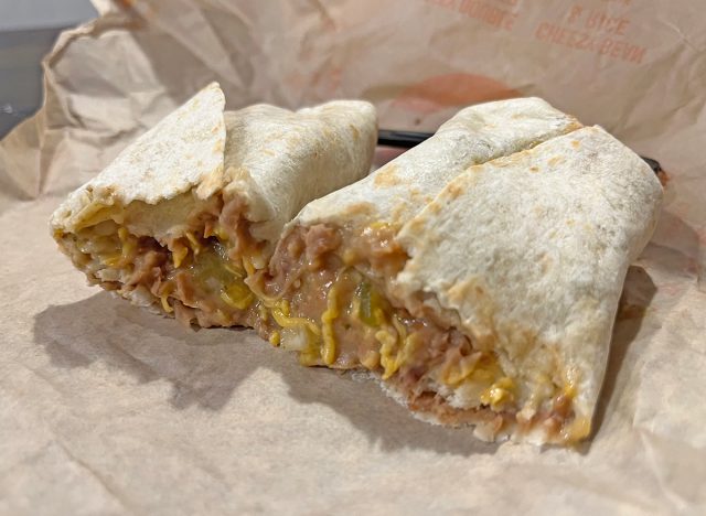 The Green Sauce Burrito from Taco Bell's new "Decades Menu"