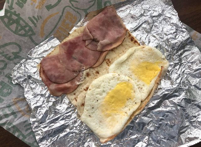 Subway Ham and Egg Flatbread 