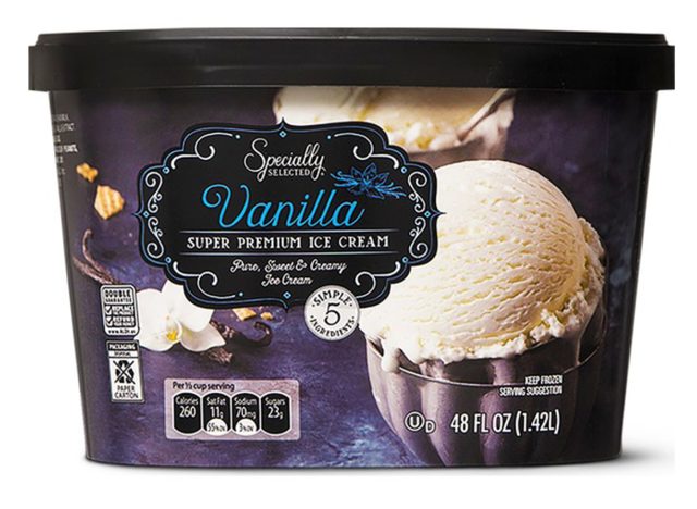 Specially selected premium vanilla ice cream