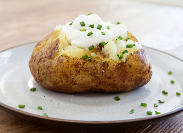 Baked Potato with Butter and Sour Cream