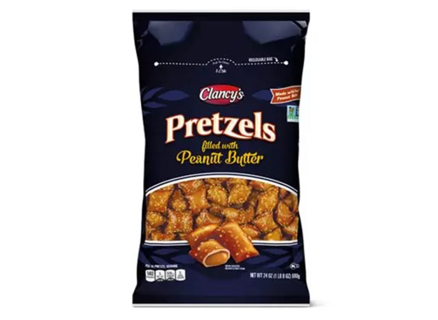 Clancy's Pretzel pieces stuffed with peanut butter