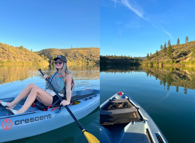 kayaking split image