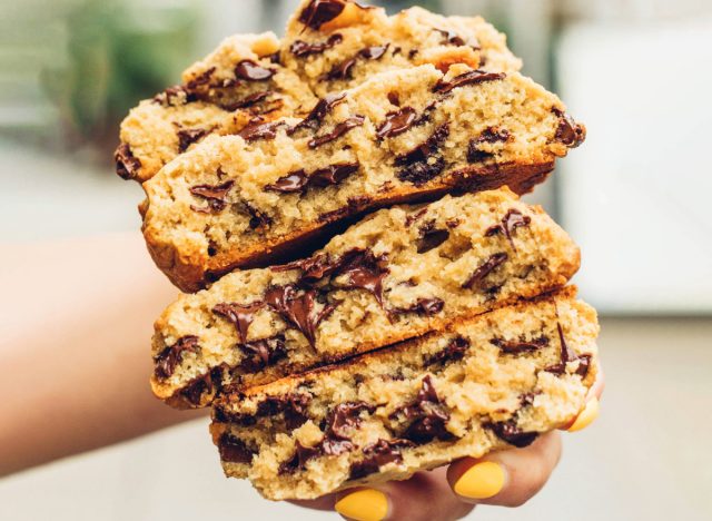 person holding Chip City's chocolate chip cookies