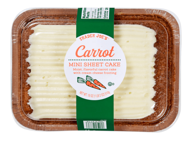 trader joe's carrot mini sheet cake