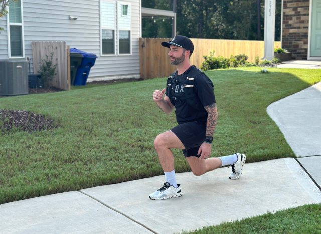 weighted vest walking lunges