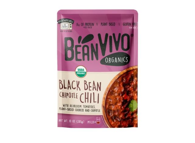 Bean Vivo Organics Black Bean Chipotle Chili pouch on white background