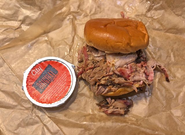 The pulled pork sandwich at City Barbeque