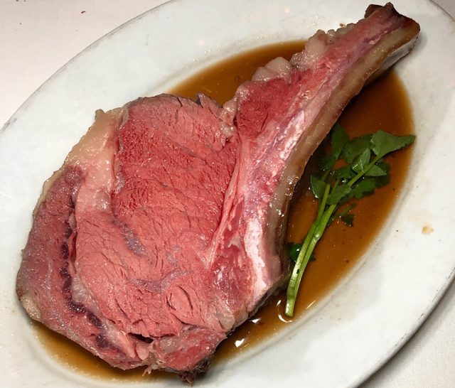 Prime rib at Gallagher's Steakhouse in NYC