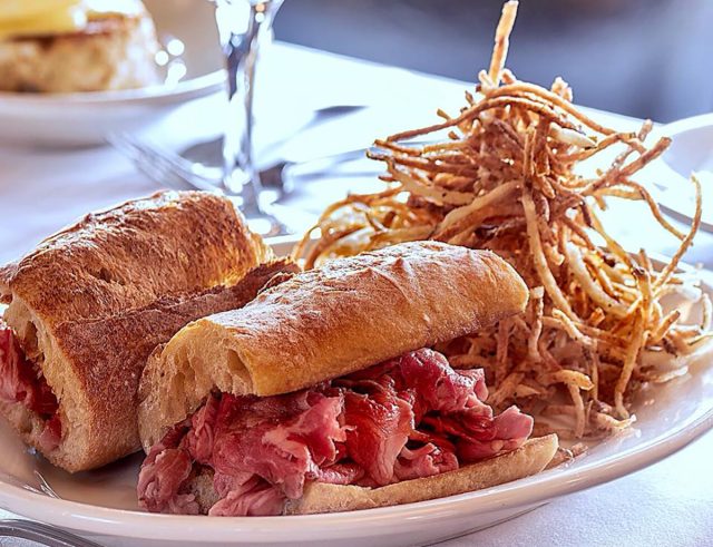 The prime rib French dip sandwich at Gibsons Bar & Steakhouse