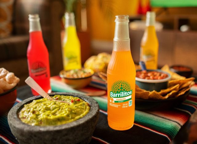 Barrilito's Mandarina Soda next to guacamole