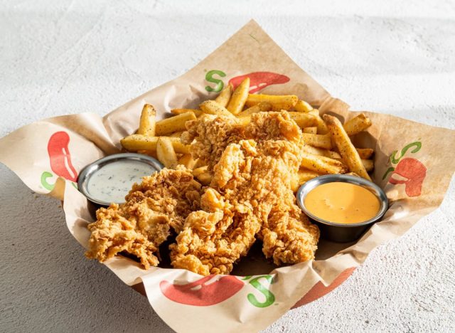 Chili's Chicken Crispers with fries