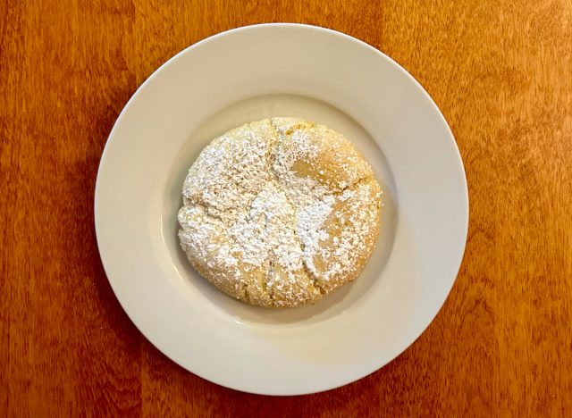 Crumbl's Lemon Crinkle Cookie on a White Plate