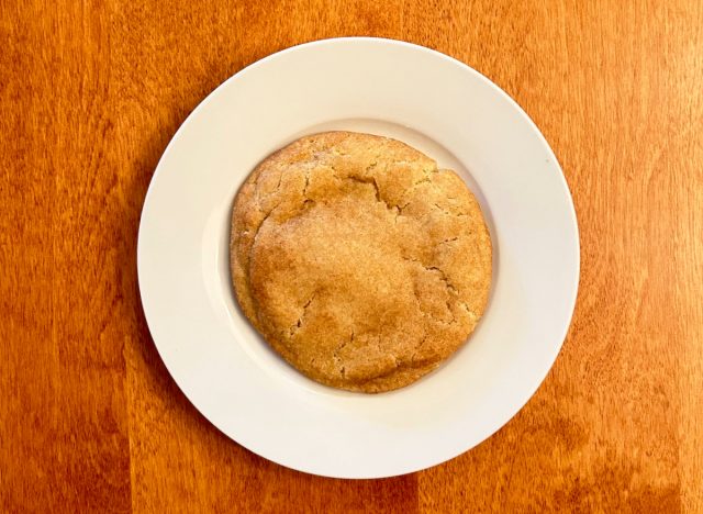 Crumbl's Snickerdoodle Cookie on a white plate