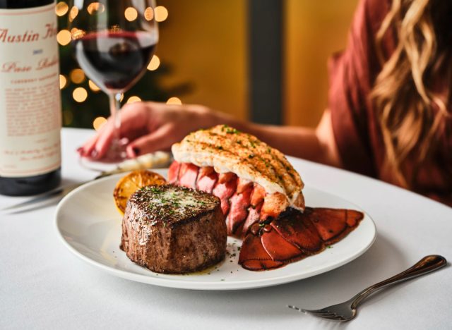 Fleming's filet mignon and North American lobster tail