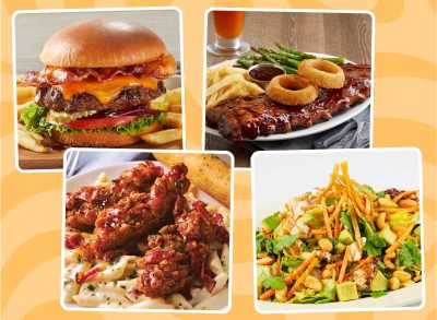 collage of high sugar restaurant chain menu items