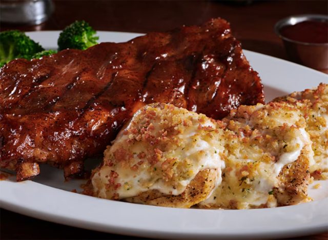 Longhorn Steakhouse Parmesan Crusted Chicken with Half-Rack Baby Back Ribs 