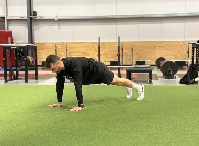 trainer doing pushup