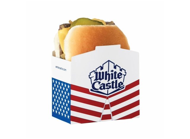 White Castle slider in a Veterans Day box