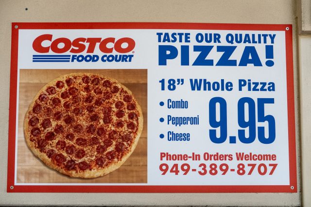 Costco pizza sign