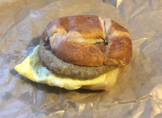 Panera Croissant Sausage, Egg & Cheese Sandwich