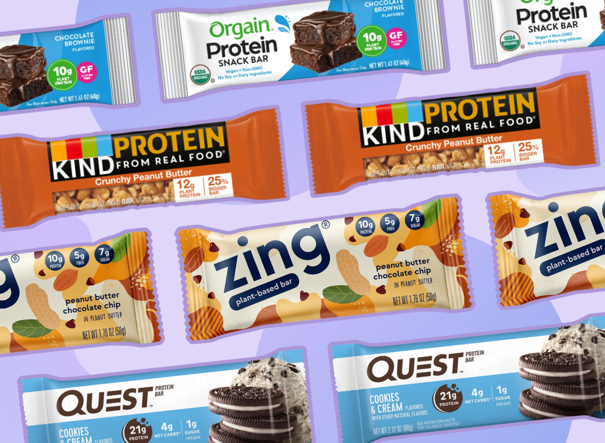 collage of the best protein bars for weight loss