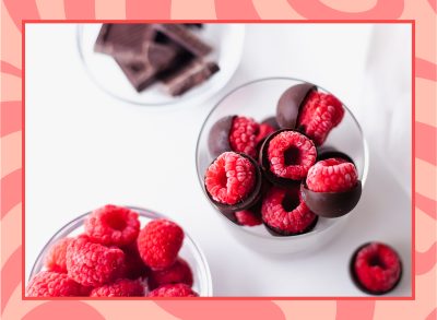 dark chocolate covered raspberries