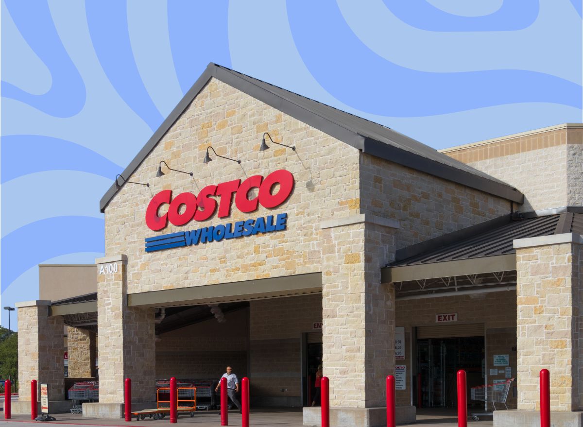 costco storefront set against a blue background