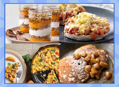 healthy filling breakfast recipes collage