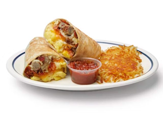 IHOP Big Breakfast Burrito with Side of Buttermilk Pancakes