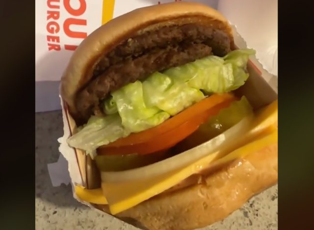 in-n-out double double with cold cheese