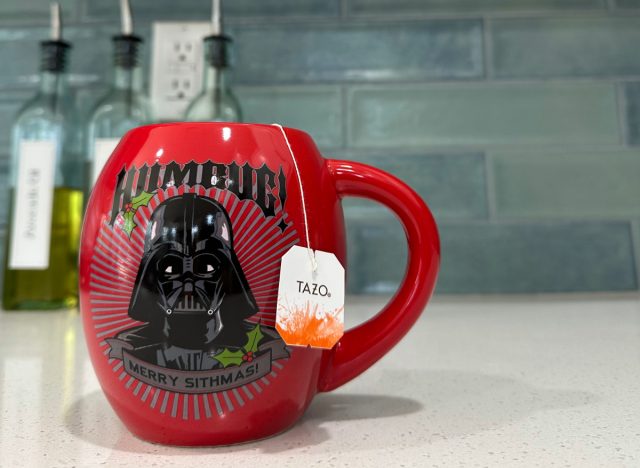 red star wars mug of tea on counter