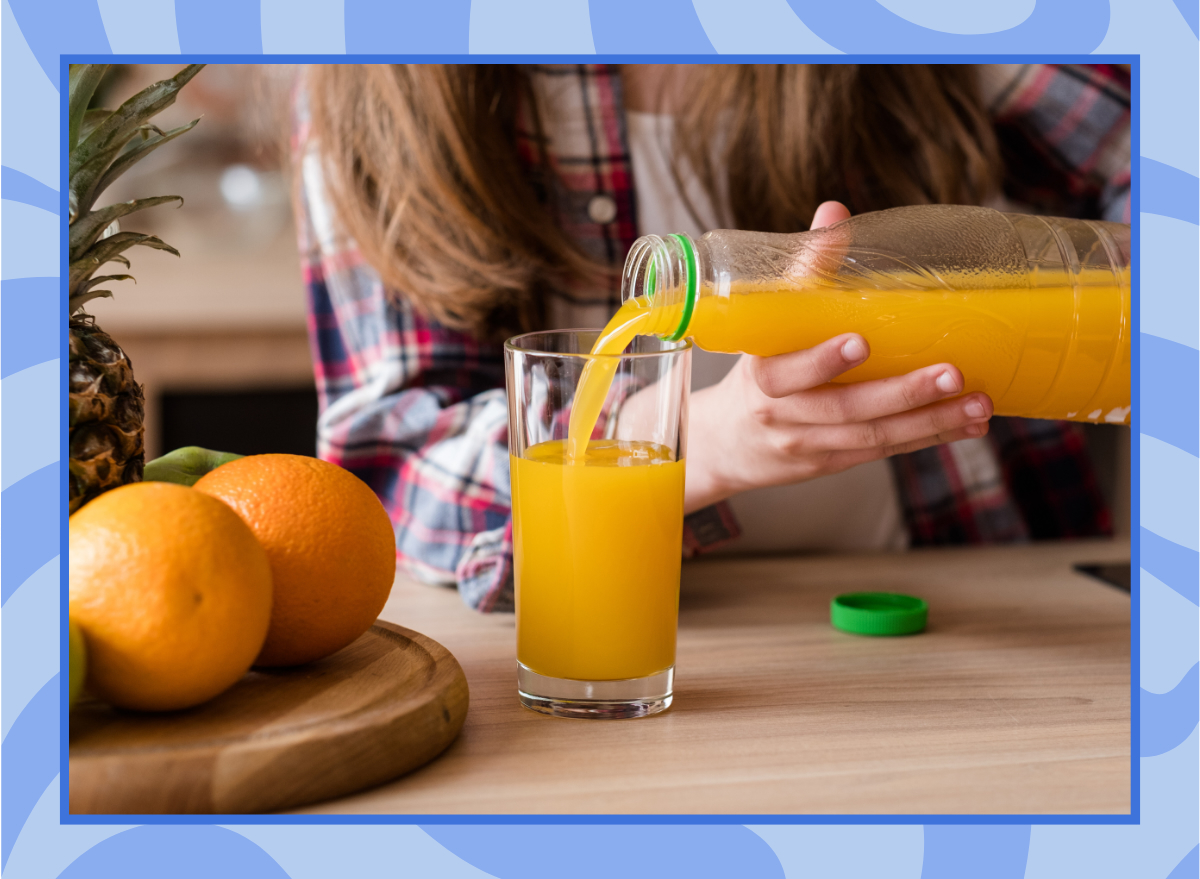 pouring orange juice