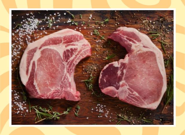 raw seasoned pork chops