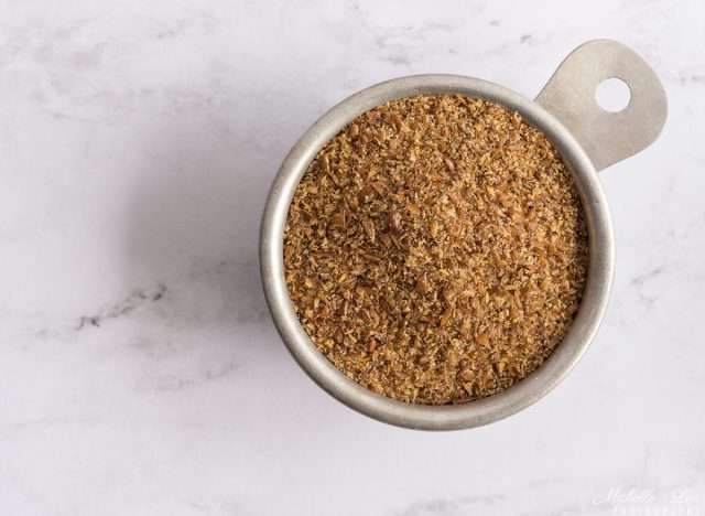 Flaxseed Meal in a Measuring Cup