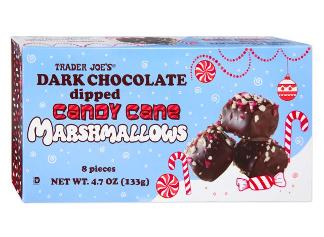 Trader Joe's Dark Chocolate Dipped Candy Cane Marshmallows 